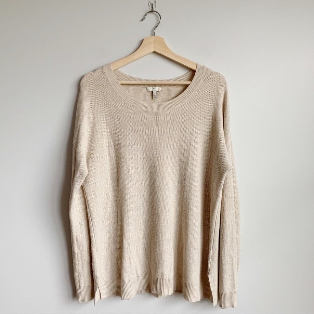 Joie Cream Knit Sweater Wool Cashmere Large L